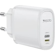 Pileli Store Yesido YC71 1 Adet 12W Type-C ve 1 Adet 12W Lightning Çıkışlı Ekstra 1m Type-C To Ligtning Kabl