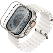 Pileli Store Uniq Apple Watch Ultra 49MM Optix Duo Pro Anti Reflective Camlı Çelik Kasa Koruyucu - Gümüş