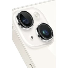 Pileli Store Keephone Apple iPhone 14 Capital Alüminyum Ar Kamera Lens Koruyucu - Gümüş
