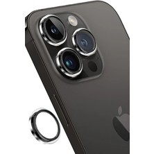 Pileli Store Keephone Apple iPhone 14 Pro Max Capital Alüminyum Ar Kamera Lens Koruyucu - Gümüş