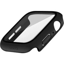 Pileli Store Uniq Apple Watch 45MM Nautic Camlı Kasa Ekran Koruyucu - Siyah