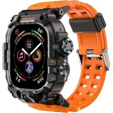 Pileli Store Keephone Apple Watch 46MM Bassion Kasalı Kordon - Turuncu