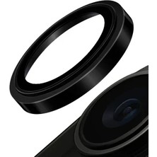 Pileli Store Uniq Apple iPhone 15 Pro Optix Çelik Çerçeveli Sapphire Kamera Lens Koruyucu - Siyah