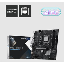 MSI Msı Pro H810M-E Ddr5 6400MT/S 1xhdmı 1xdp 1xm.2 USB 3.2 Matx 1851P (Intel Ultra Processors Serıes 2)