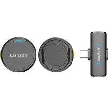 Pileli Store Earldom MC15C Type-C Uçlu Gürültü Engelleme Özellikli 2 Adet Kablosuz Dijital Yaka Mikrofonu -