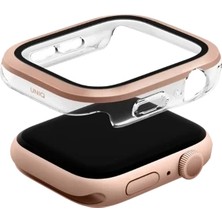 Pileli Store Uniq Apple Watch 46MM Voute Camlı Kasa Ekran Koruyucu - Rose Gold