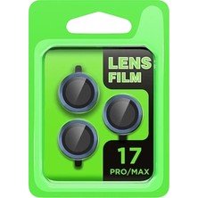 Pileli Store Newface Apple iPhone 17 Pro Raze Metal Kamera Lens - Koyu Mavi