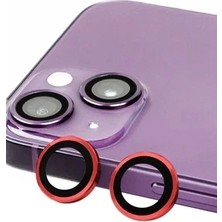 Pileli Store Newface Apple iPhone 13 Raze Metal Kamera Lens - Kırmızı