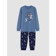 Lc Waikiki Yeni Sezon Indigo Bisiklet Yaka Erkek Çocuk Pijama Takım