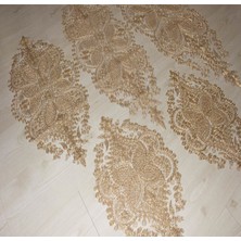 5 Parça Salon Takımı Yemek Masası Örtüsü Sehpa Örtüsü - Kelebek