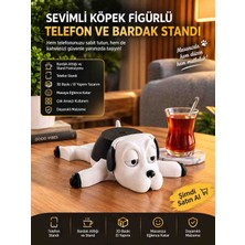 Sevimli Köpek Figürlü Telefon ve Bardak Standı | 3D Baskı Dekoratif Telefon Tutucu Kupa Standı