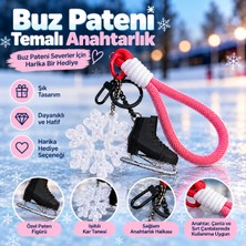 Dinç Spor Buz Pateni Charm Anahtarlık – Kar Tanesi Detaylı Dekoratif Anahtarlık