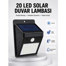 Efnaz Style Su Geçirmez IP65 20 LED Solar Sensörlü Bahçe ve Veranda Aydınlatma Yeni Nesil