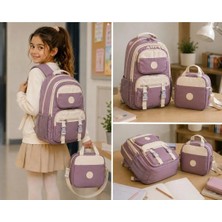 RoseBuy Bags Gül Kurusu – Krem Kız Çocuk Okul Çantası ve Beslenme Çantası 2’li Set.