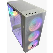 Esranın Dünyası Gameforce Wmesh Beyaz 4X120MM Rainbow Fan Atx Oyuncu Bilgisayar Kasası