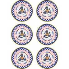 Baci Milano Dolce Vita Set Of 6 Trinacria Bread Plates 16 cm Porcelain