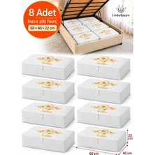 Umbellatum 8 Adet Beyaz Baza Tipi Hurç 60x40x22 cm Baza Altı Büyük Boy Saklama Hurcu