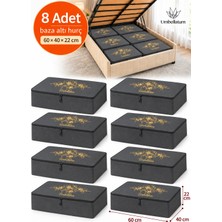 Umbellatum Antrasit Baza Tipi Hurç 60x40x22 cm 8 Adet Hava Geçirgen Saklama Organizeri
