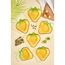 Lora Bianca Nella Set Of 6 Yellow Strawberry-Shaped Glass Snack/fruit/meze Bowls