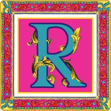 Baci Milano Ortigia Letter R Plate 15 cm x 15 cm