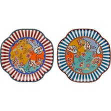 LuckyArt Lucky Art Paisley Bone 27 cm Serving Plate Set Of 2