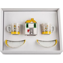 Egan Italy Le Casette Set Of 2 Coffee Cups And Sugar Bowl Yellow