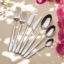 Karaca Lova 84-Piece Premium Cutlery Set For 12 Platinum Boxed