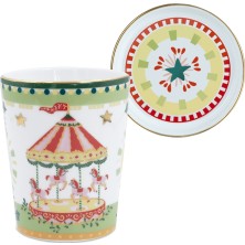 Baci Milano Mamma Mia Carousel Pattern Mug With Saucer Green