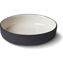 Esma Dereboy Capsule Handmade Porcelain Medium Round Meze Bowl 9,5 cm Black/ıvory