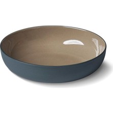Esma Dereboy Capsule Handmade Porcelain Small Round Bowl 14 cm Black/stone