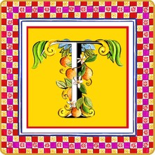 Baci Milano Ortigia Letter T Plate 15 cm x 15 cm