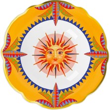 Baci Milano Dolce Vita Set Of 6 Sun Deep Plates 23 cm Porcelain