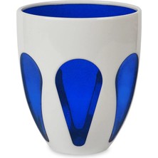 Baci Milano Aqua Bi Color Water Glass White/blue