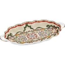 LuckyArt Lucky Art Velora Bone 27 cm Oval Serving Plate With Handles