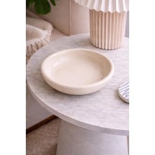 Beige & Stone Cream Donut Ceramic Dinner Plate - 21.5 cm
