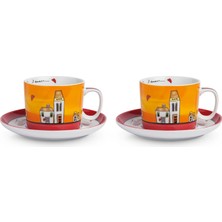 Egan Italy Le Casette Tea Cup Set Of 2 340 ml Red