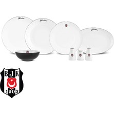 Karaca x Besiktas Licensed Elegance Bone Platinum 53-Piece Dinnerware Set For 12
