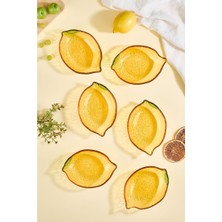 Lora Bianca Citrus Lemon-Shaped Glass Mini Snack/fruit/meze Bowl Set Of 6