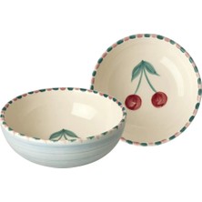 Rice Handmade Ceramic Bowl - Cherry