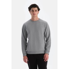 Dagi Grey Melange Men's Brushed Fleece Lined Sweatshirt
