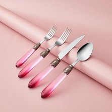 Emsan Celina 24-Piece Cutlery Set For 6, Burgundy