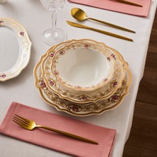 Emsan Empire Bone Golden Flower 29-Piece Dinnerware Set For 6