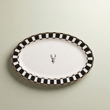 Karaca Aries Deer Patterned Large Boat Plate 30 cm