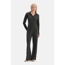 Dagi Grey Melange Basic Rib Pants