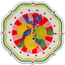 Baci Milano Dolce Vita Lemon Set Of 6 Cake Plates 22 cm Melamine