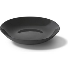 Esma Dereboy Handmade Porcelain Round Deep Plate 21.5 cm Black