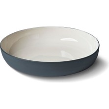 Esma Dereboy Capsule Handmade Porcelain Large Round Bowl 20 cm Black/ıvory