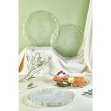 Lora Bianca Goblen 28 cm 6-Piece Serving Presentation Plate Set Clear