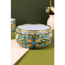 Emaylab Selge Decorative Enamel Salad Bowl, Serving Bowl