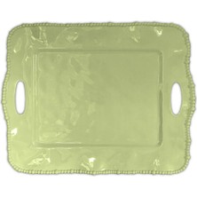 Baci Milano Joke Table Kitchen Melamine Rectangular Tray Green